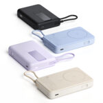 Magnetic Power Bank 10000 with Built-in Stand - Purple - Image 4